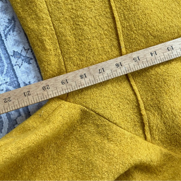TAHARI Wool Open Front Long spring Coat Size M Mustard Yellow NWOT CL3 RN75343 - Picture 5 of 11